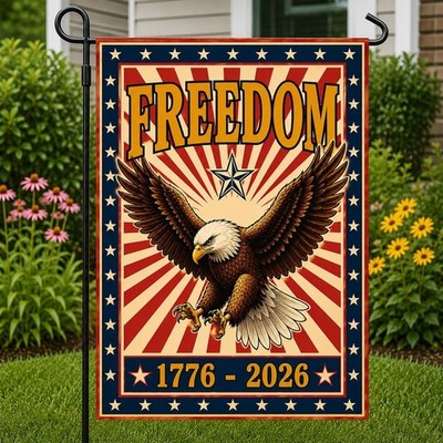 Freedom 250 Years Garden Flag, We The People Flag, Patriotic Eagle Independence 