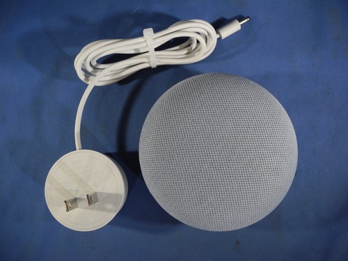Google Home Mini Smart Speaker Model H2C Light Blue Tested with AC Power Cable