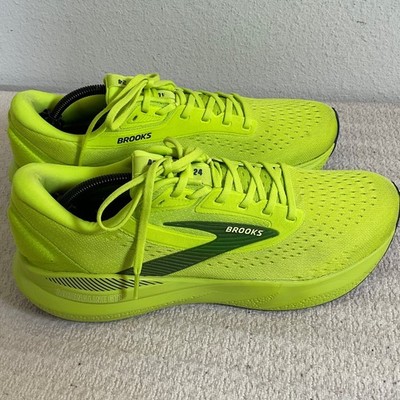 Brooks Adrenaline GTS 24 Mens Running Shoes Neon Acid Lime Green Sz 11.5 D