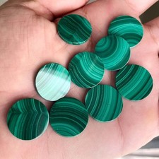 Natural Malachite Round Bothside Flatback 8mm To 20mm Loose Gemstone