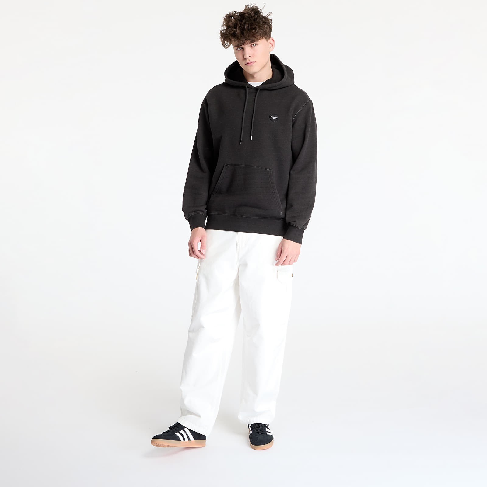 Carhartt WIP Hooded Ingo Sweat (Black Garment Dyed) Mens Size Large Brand New