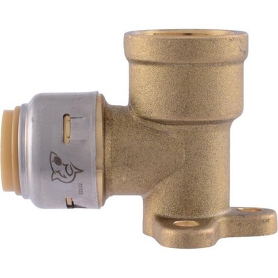 SharkBite U334LFA 200 PSI Brass 90 Deg. Drop Ear Elbow 1/2 Push x 1/2 FIP in.