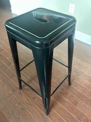 Yaheetech Metal Bar Stool Black 30 Inch Backless Stackable