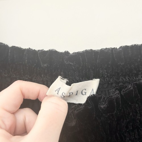 Aspiga Samt Midikleid geraffte Brust Gr. S Ballonärmel schwarz Taschen - Bild 7 von 11