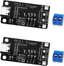 2PCS USB-C PD3.0/3.1 QC Trigger Module Female Input 5V 9V 12V 15V 20V 28V 5A Adj