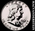 1961 Silver Franklin Half Dollar - Choice Gem Proof  Lustrous  #J8370