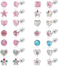 14 Pairs Surgical Steel Earrings Sets Toddler Earrings Kids Earrings Screw Women
