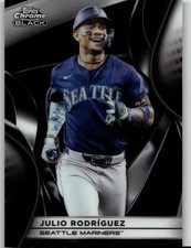 2025 Topps Chrome Black Julio Rodriguez #136 Base Refractor