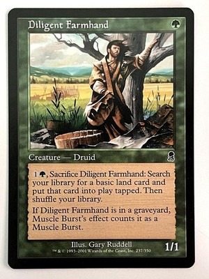 Diligent Farmhand 237 Common Odyssey Magic: The Gathering Lightly Played