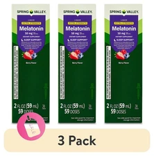 3 packSpring Valley Liquid Melatonin Sleep Support Dietary Supplement, 2 fl oz🎁
