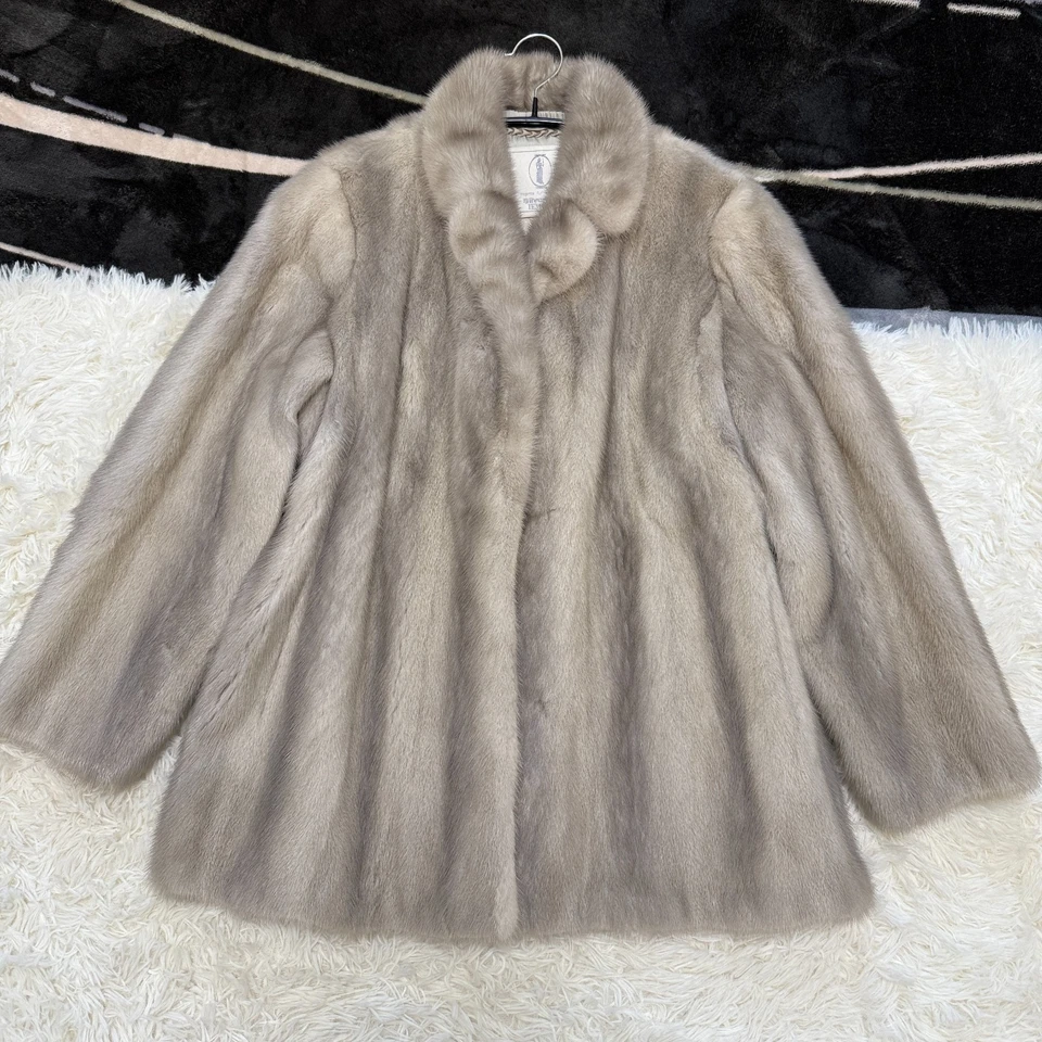 Abrigo de piel real Sagamink zafiro talla JP 15 mangas largas DE JAPÓN Foto 3 de 4