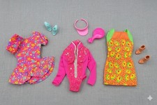 Vintage Barbie Clothes Lot 90s Neon Workin Out Leotard Caboodles Dress Accessori