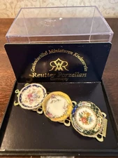 Dollhouse Floral Wall Plate Rack Ornament Reutter Porcelain Accessory Germany