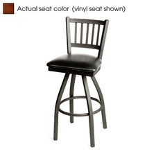 Oak Street Mfg SL2090SWA Verticalback Swivel Barstool w/Walnut Wood