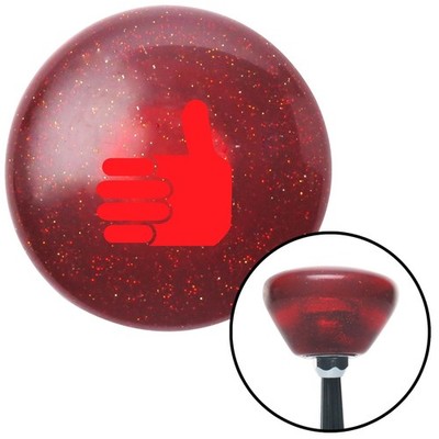 Red Thumbs Up Red Retro Metal Flake Shift Knob w/ M16x1.5 Insert Shifter Auto