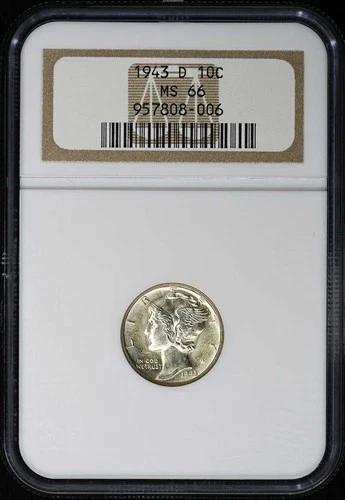 1943-D Mercury Dime 10C NGC MS66