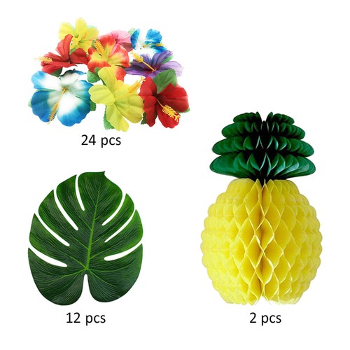 38 Pcs Simulated Flower Pineapple Decoration Artificial Monstera Leaf - Picture 2 of 12