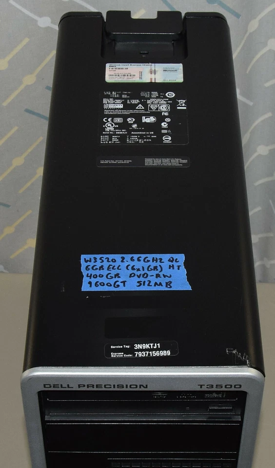 Dell Precision T3500 Workstation Xeon W3520 2.66GHz Quad Core 6GB 400GB 9600GT - Image 2 of 4