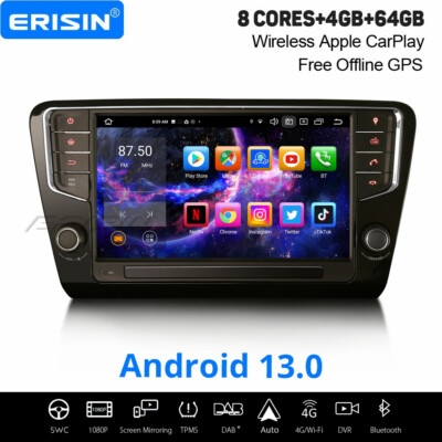9'' 8-Kern Android 14 DAB+ Autoradio GPS Carplay 64GB für Skoda Octavia 2014-2018