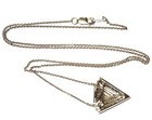 925 Sterling Silver .20ct black white green diamond "V" pendant necklace 4g 18" — photo 5