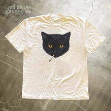 Smoking Cat Y2K Shirt, Vintage Black Cat Tee for Men Women, Edgy Alt Clothing