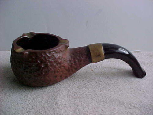 vintage large ceramic mcm ashtray shaped like a tobacco pipe figural 1960's - Picture 1 of 7