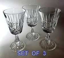 Waterford Rosslare (SET OF 3)  Claret Wine Glasses  6"  PERFECT