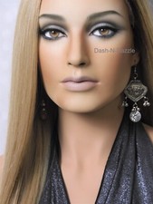 Female mannequin Wig bust with HAZEL glass eyes! NEW EXCLUSIVE TALL DESIGN!