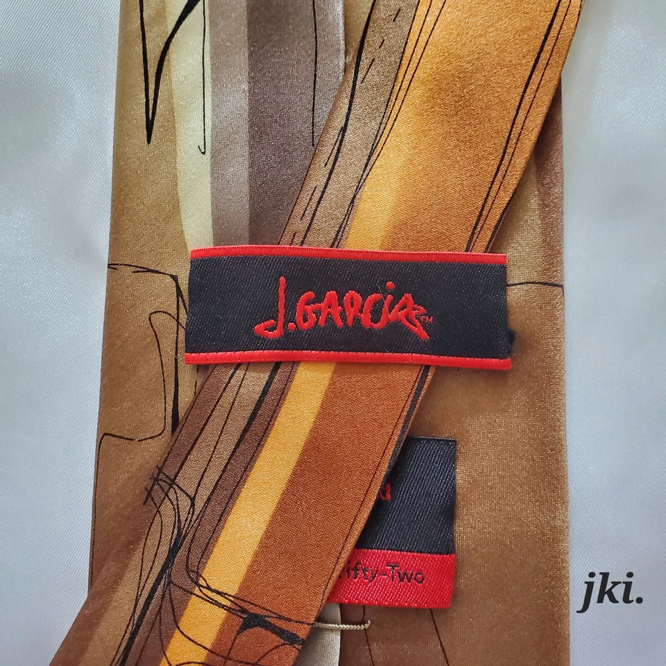 Corbatas Hombre Colección J. Garcia Seda Clásicas Naranja/Marrón Geométricas Foto 3 de 4