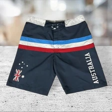 Wave Zone Red White Blue Australia Swim Board Trunks Shorts Size LG/92 Worn Once