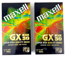 Maxell VHS  GX E-30 Black Video Cassette Tapes 2x Super High Grade - Brand New