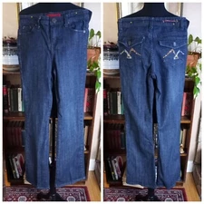 Vigoss Jeans Women's Junior Size 16 Boot Cut Sequin Pockets Dark Wash