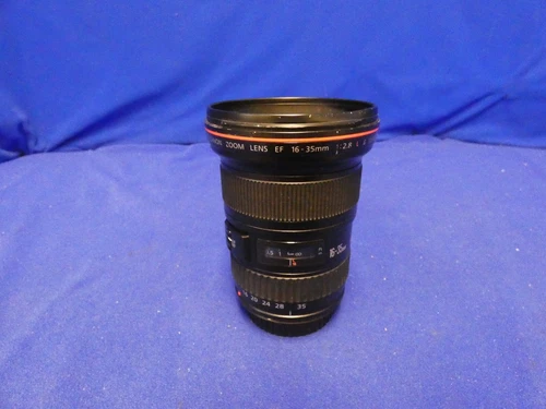 Canon EF Mount 16-35mm f:2.8 Zoom Lens USM II (works clean glass, dented ring)