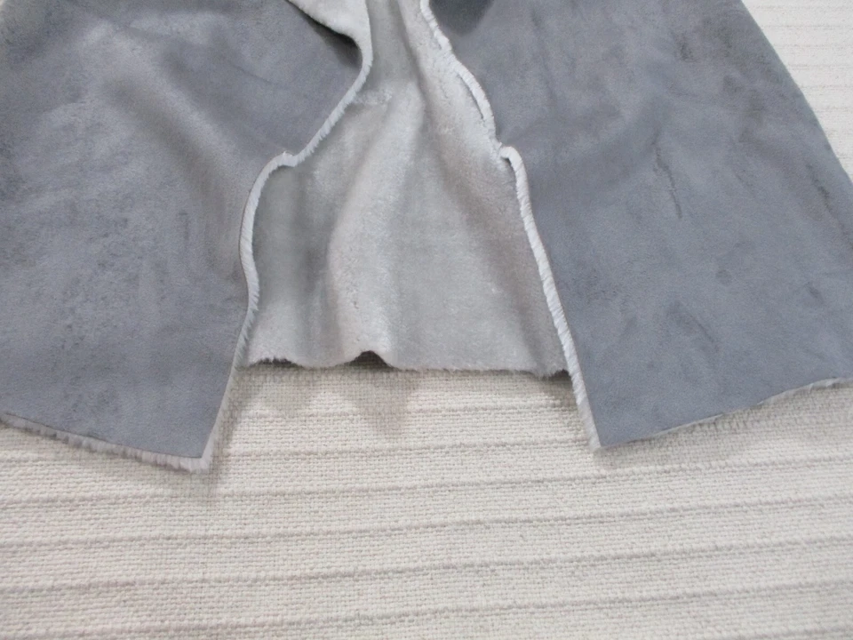 Ruby Rd Womens Vest Medium Gray Sleeveless Open Wrap Faux Suede Polyester Soft - Image 3 of 4