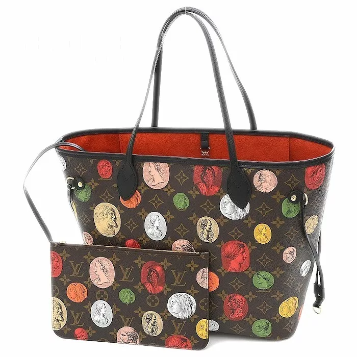 LOUIS VUITTON Neverfull MM Tote Bag Pouch Monogram Cameo Purse