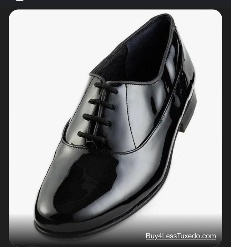 Brentano Corisca Black Tuxedo Shoes Black Patent Spanish Hand Made Zurigo Lace-up Tuxedo Shoe  main image 4