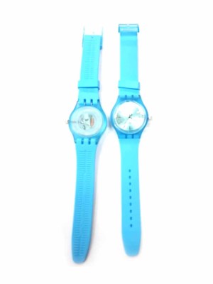 Montre Bracelet Bleue Caoutchouc Thème Prisonnier - Cadran Transparent - Neuf Avec étiquettes - Pile Incluse