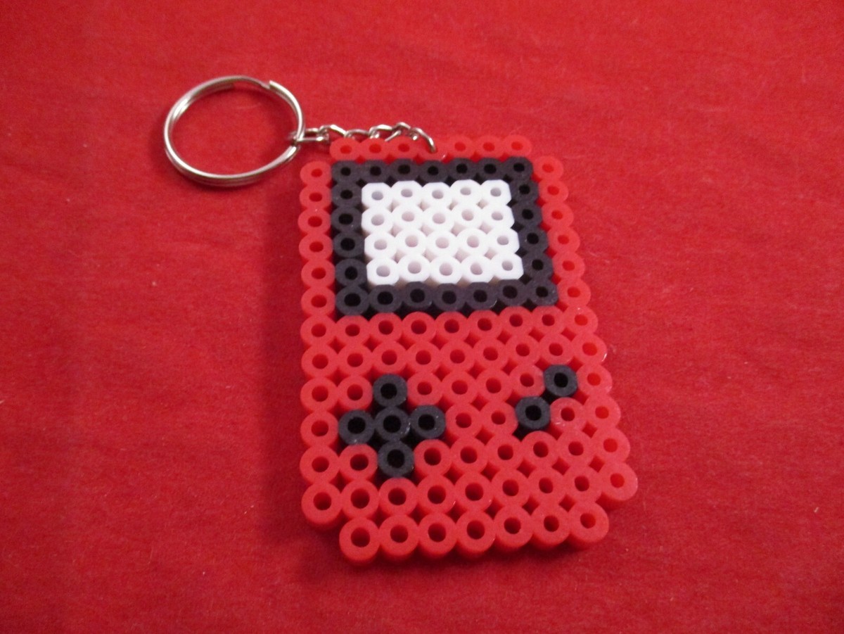 Nintendo Game Boy RED System Bead Perler Keychain Handmade Art
