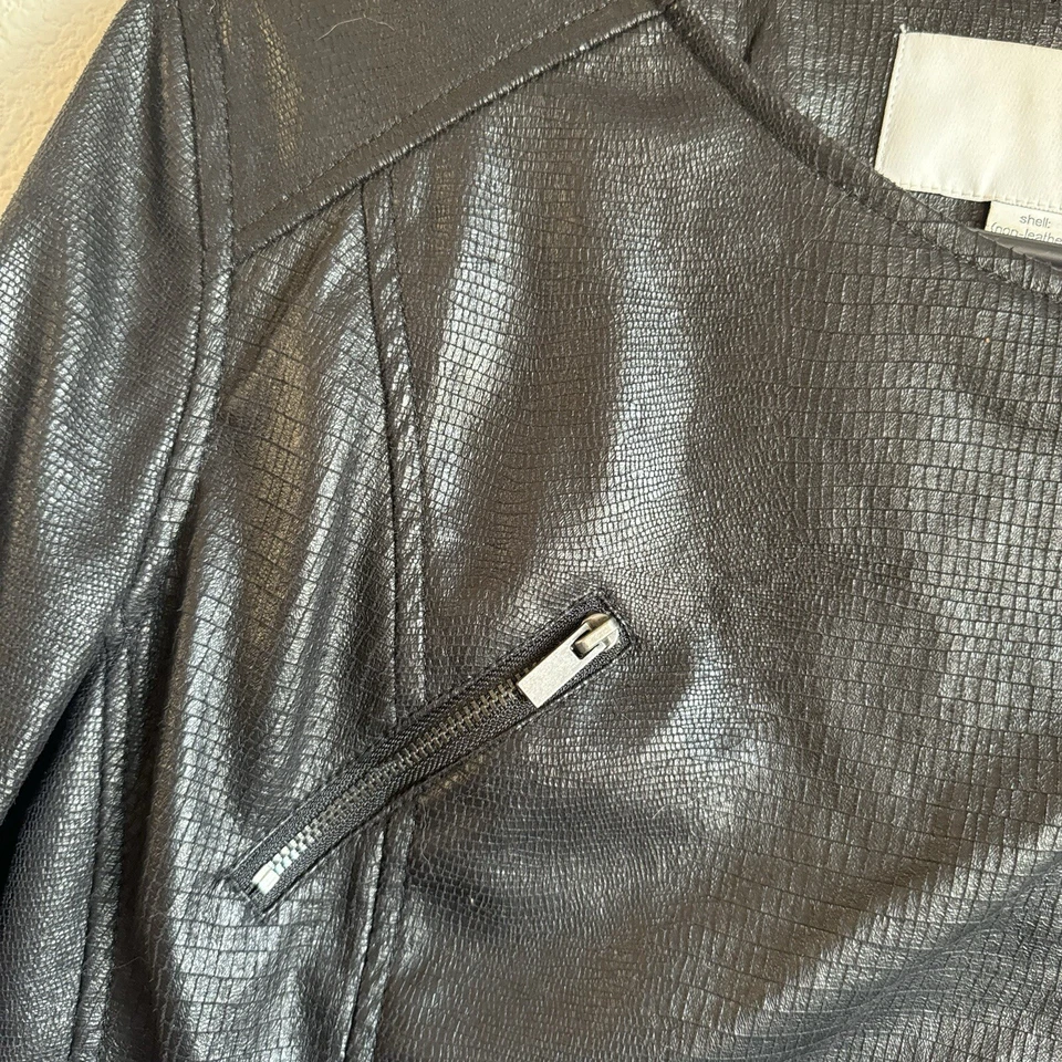 Bar III Chaqueta Motociclista Cuero Vegano Negro Talla Grande Foto 3 de 4