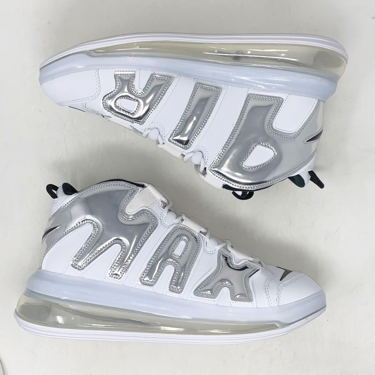 Nike Air More Uptempo 720 Chrome White Sneakers, Size 11.5 Nike Air More Uptempo 720 Chrome White Sneakers, Size 11.5
