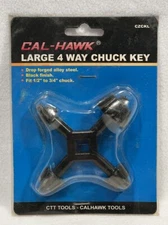 Cal-Hawk Large 4-Way Chuck Key - Drop Forged Alloy Steel - Fits 1/2" to 3/4"