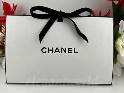 CHANEL Origami Signature GIFT BOX w/ Ribbon & Tissue 8.75" x 5.5" x 3" AUTHENTIC
