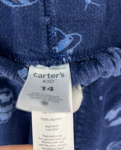 Carters EUC lot of 2 jogger sweatpants boys Size 14 Gray Blue Dinosaurs Space - Picture 5 of 13
