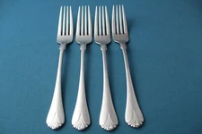 4 Dinner Forks Yamazaki CARA GLOSSY Stainless Japan 7 5/8"