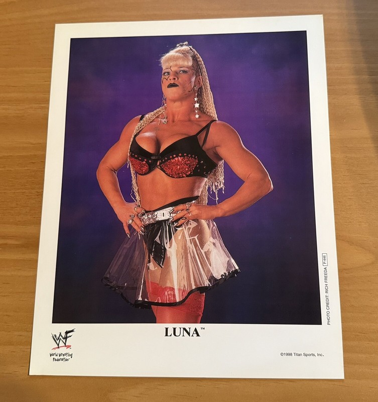 Vintage Original 1998 P-446 WWF Luna Vachon 8x10 Promo Photo Oddities WWE Angel