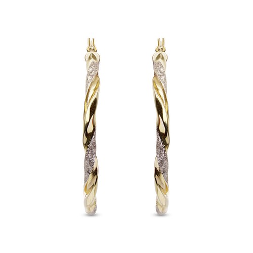 LeCalla 925 Sterling Silver Two Tone Light Weight Hoop Earrings for Women Teen - Picture 26 of 31