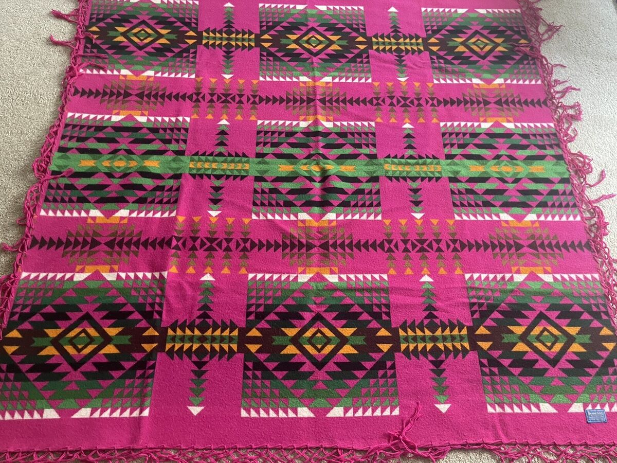 Very Rare Pink Vintage Pendleton Beaver State Chief Joseph Very Rare Pink Vintage Pendleton Beaver State Chief Joseph