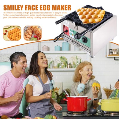Stainless Steel Waffle Maker Machine Egg Cake Oven Puff Bubble Cake Baker