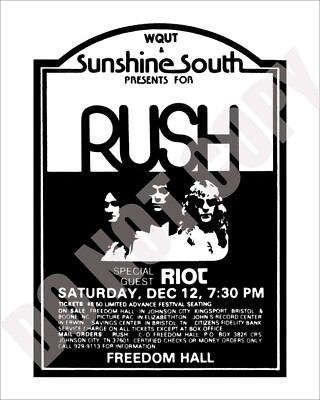 1981 RUSH Exit Stage Left Tour Concert Freedom Hall Civic Center Ad 8x10 Photo