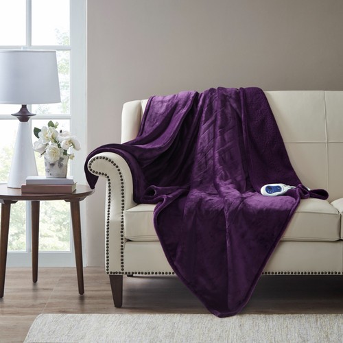Beautyrest Plush Oversized Electric Heated Throw Blanket 60"x70" 3 Heating Level - Picture 41 of 51